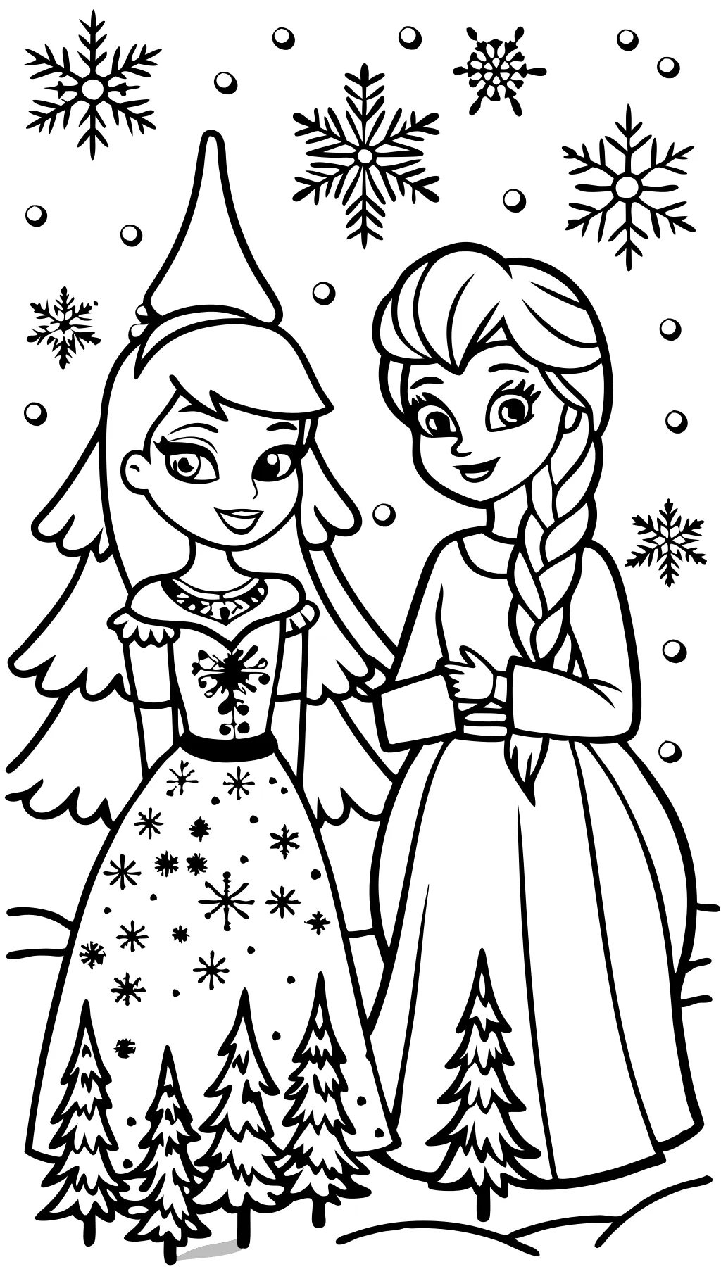 Imprimir páginas para colorear de Elsa y Anna